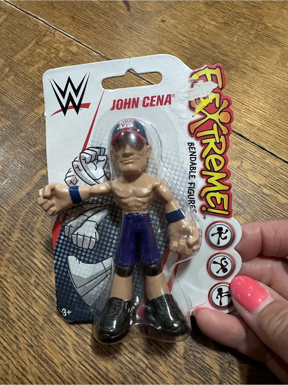 WWE John Cena Bendable Figure - Tan Skin, Purple Shorts, Black Boots